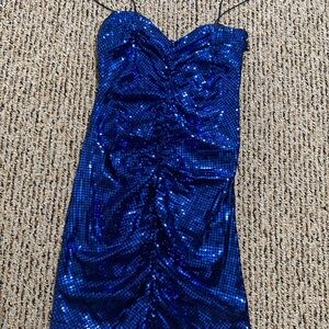 ZARA BLUE SPARKLY DISCO DRESS